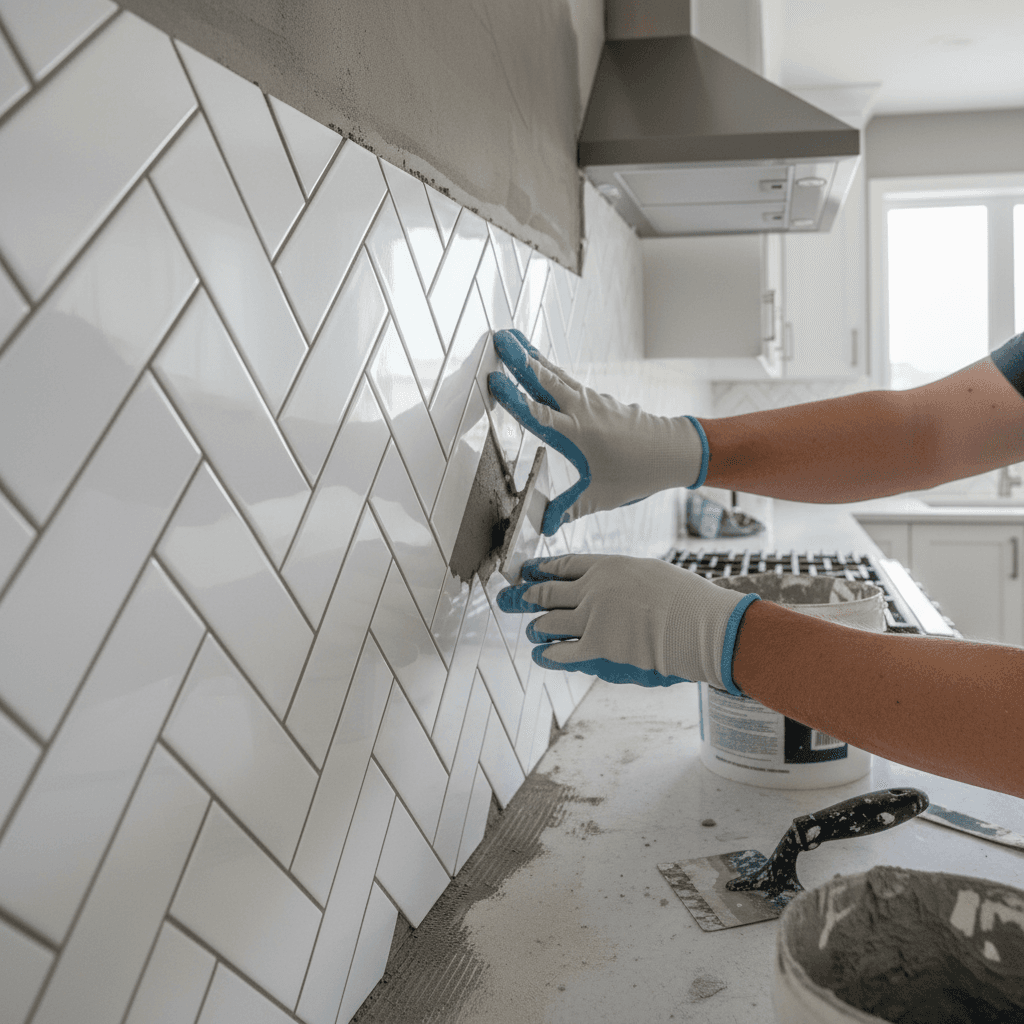 Professional backsplash tiling & installation project by RenoHouse in Ajax — quality workmanship