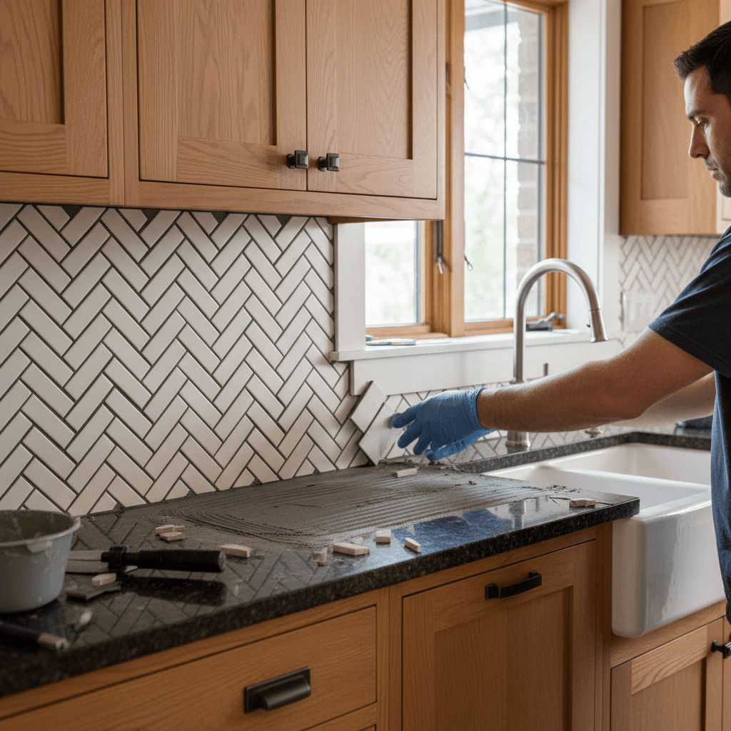 Professional backsplash tiling & installation project by RenoHouse in Aurora — quality workmanship