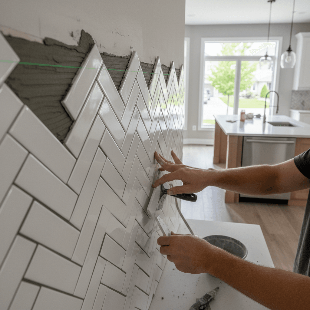 Professional backsplash tiling & installation project by RenoHouse in Brampton — quality workmanship