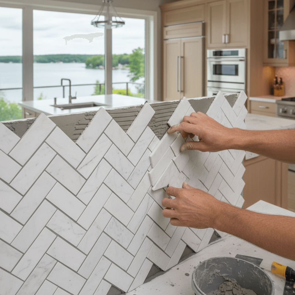 Professional backsplash tiling & installation project by RenoHouse in Oakville — quality workmanship