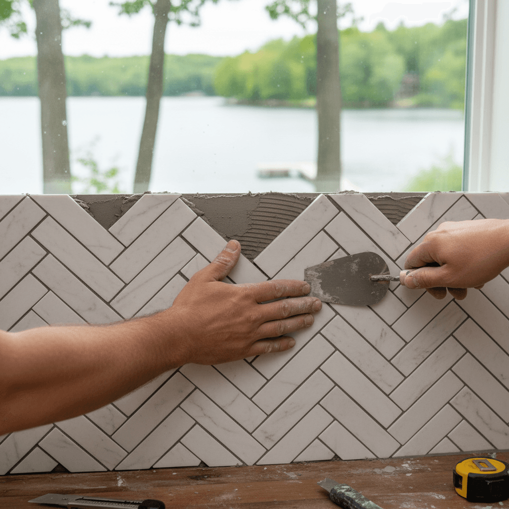 Professional backsplash tiling & installation project by RenoHouse in Scugog — quality workmanship