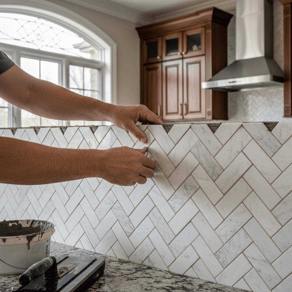 Professional backsplash tiling & installation project by RenoHouse in Vaughan — quality workmanship