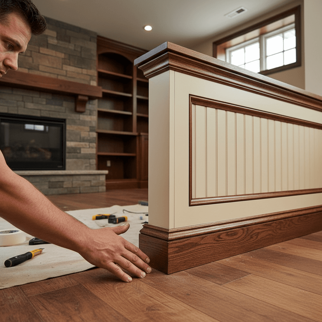 Professional basement renovation & finishing project by RenoHouse in Aurora — bathroom renovations near me