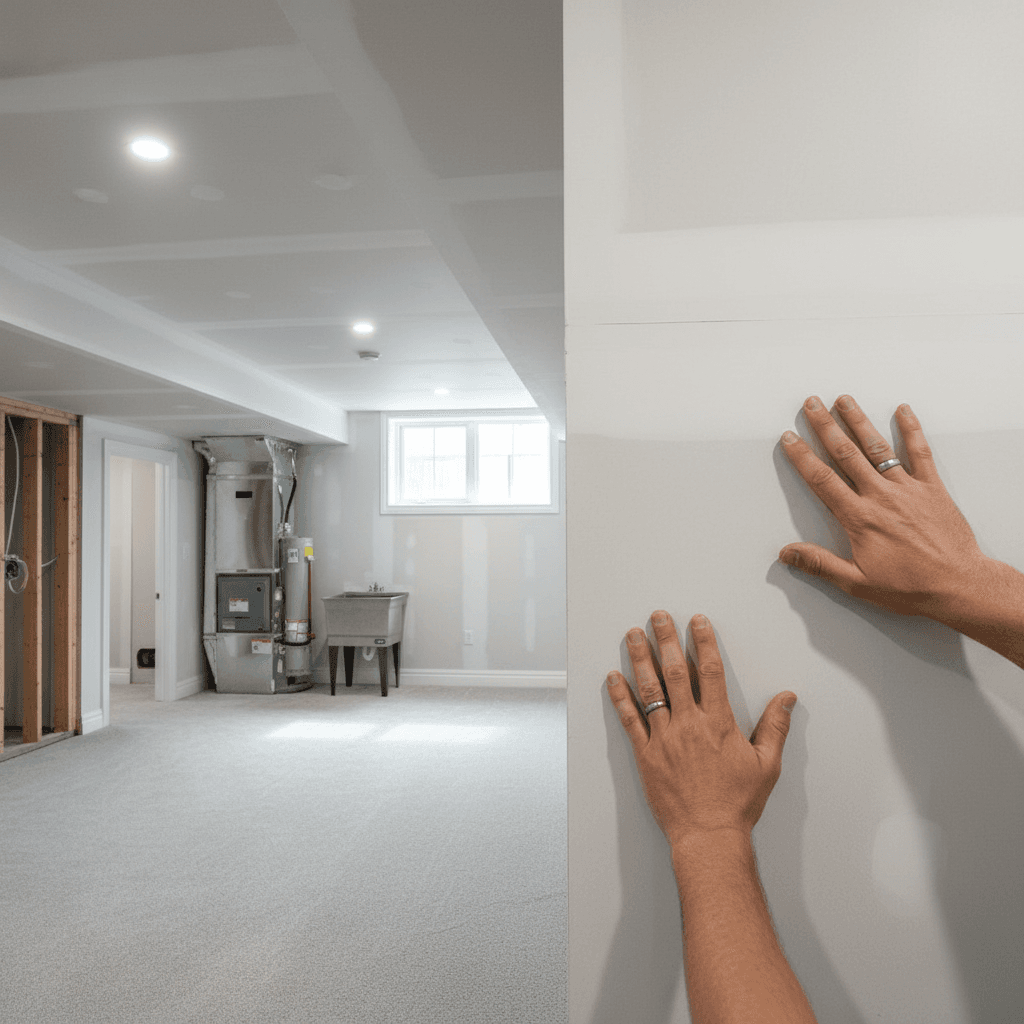 Professional basement renovation & finishing project by RenoHouse in East Gwillimbury — bathroom renovations near me