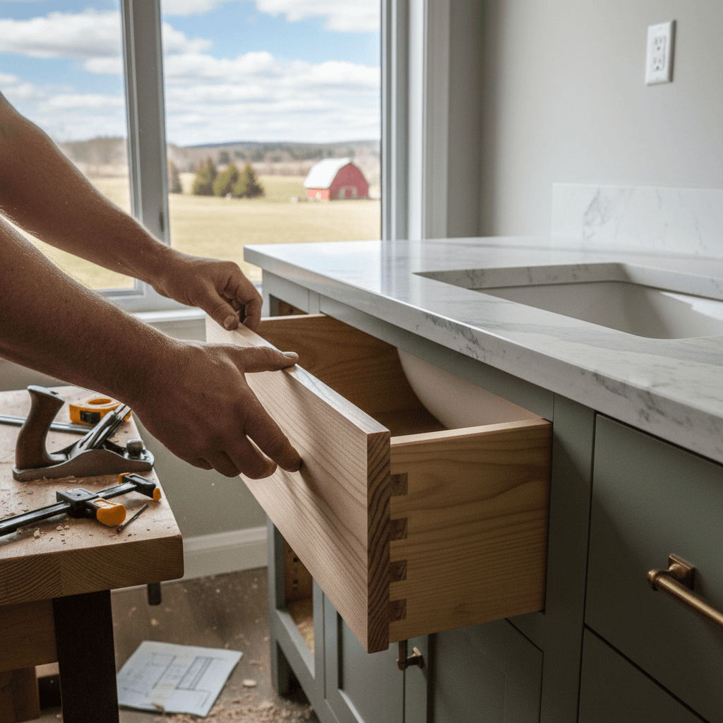 Professional bathroom cabinet & vanity installation project by RenoHouse in Brock — bathroom renovations near me