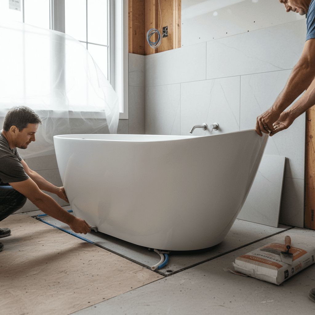 Professional bathtub installation project by RenoHouse in East Gwillimbury — quality workmanship