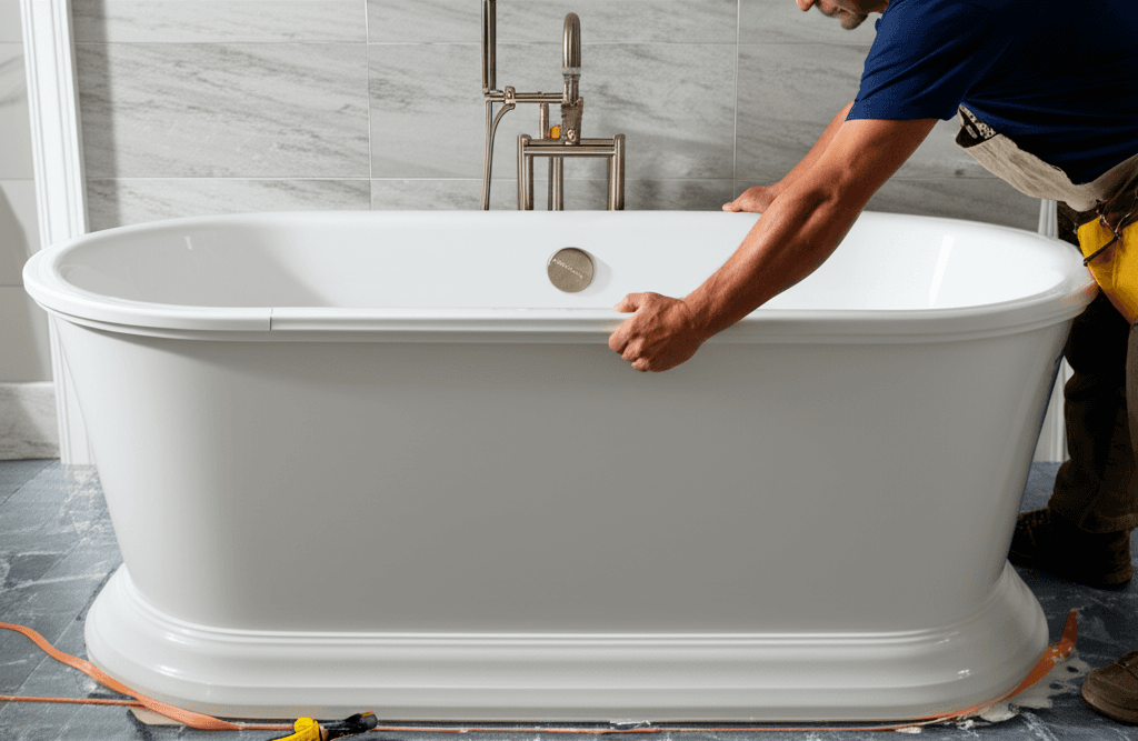 Professional bathtub installation project by RenoHouse in Oakville — quality workmanship
