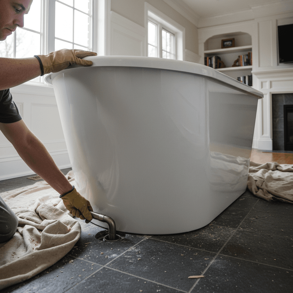 Professional bathtub installation project by RenoHouse in Stouffville — quality workmanship