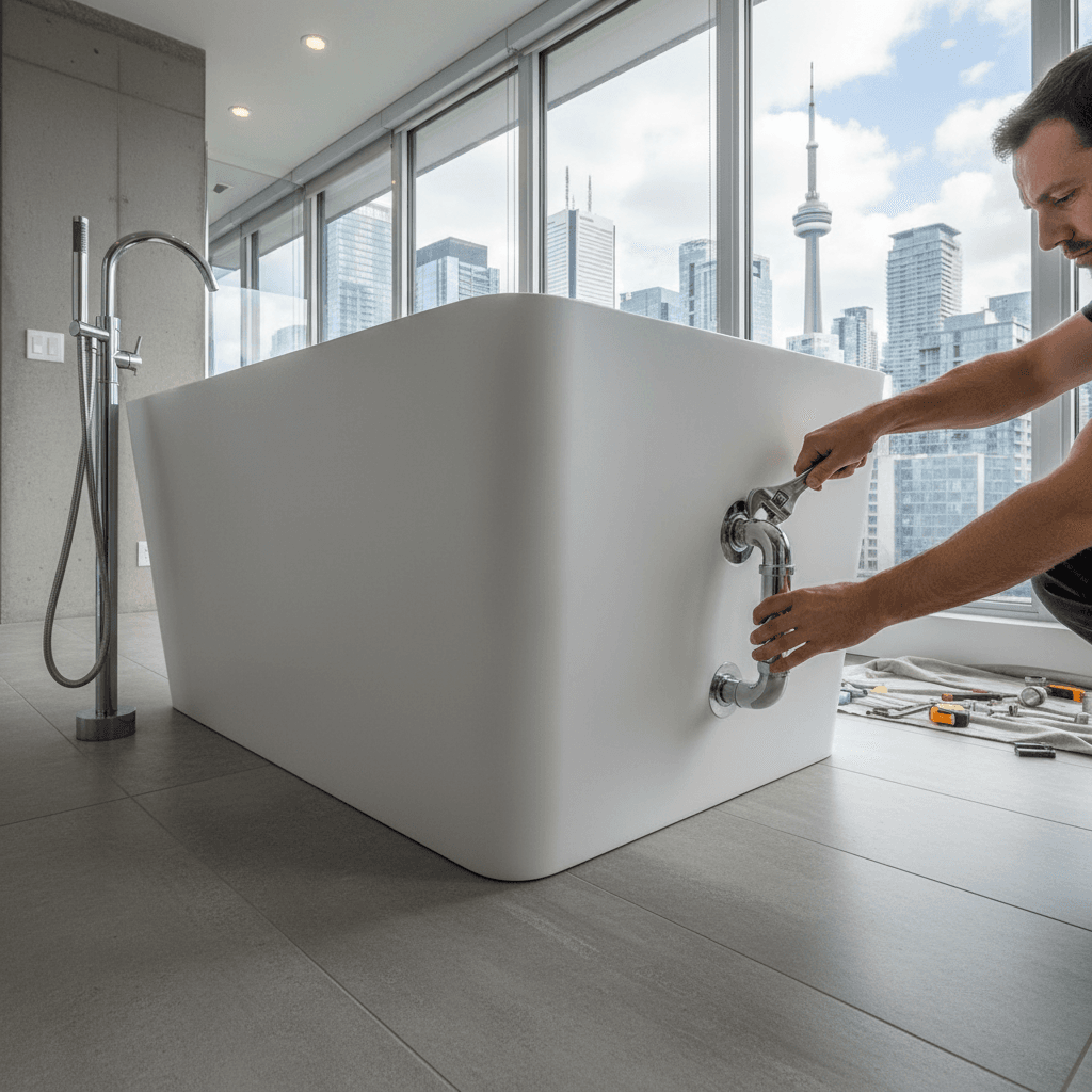 Professional bathtub installation project by RenoHouse in Toronto — quality workmanship