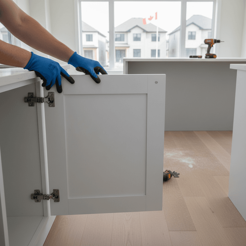 Professional cabinet door replacement project by RenoHouse in Ajax — bathroom renovations near me