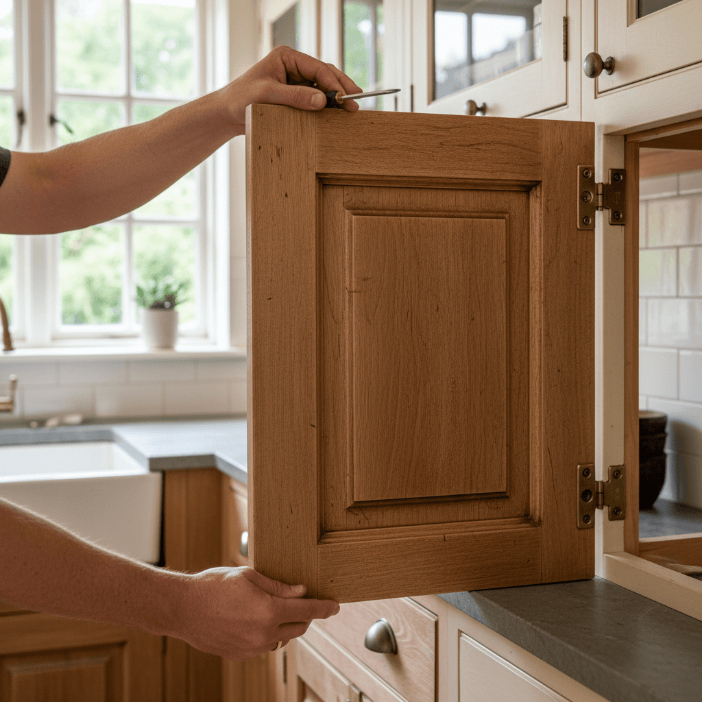 Professional cabinet door replacement project by RenoHouse in Burlington — bathroom renovations near me
