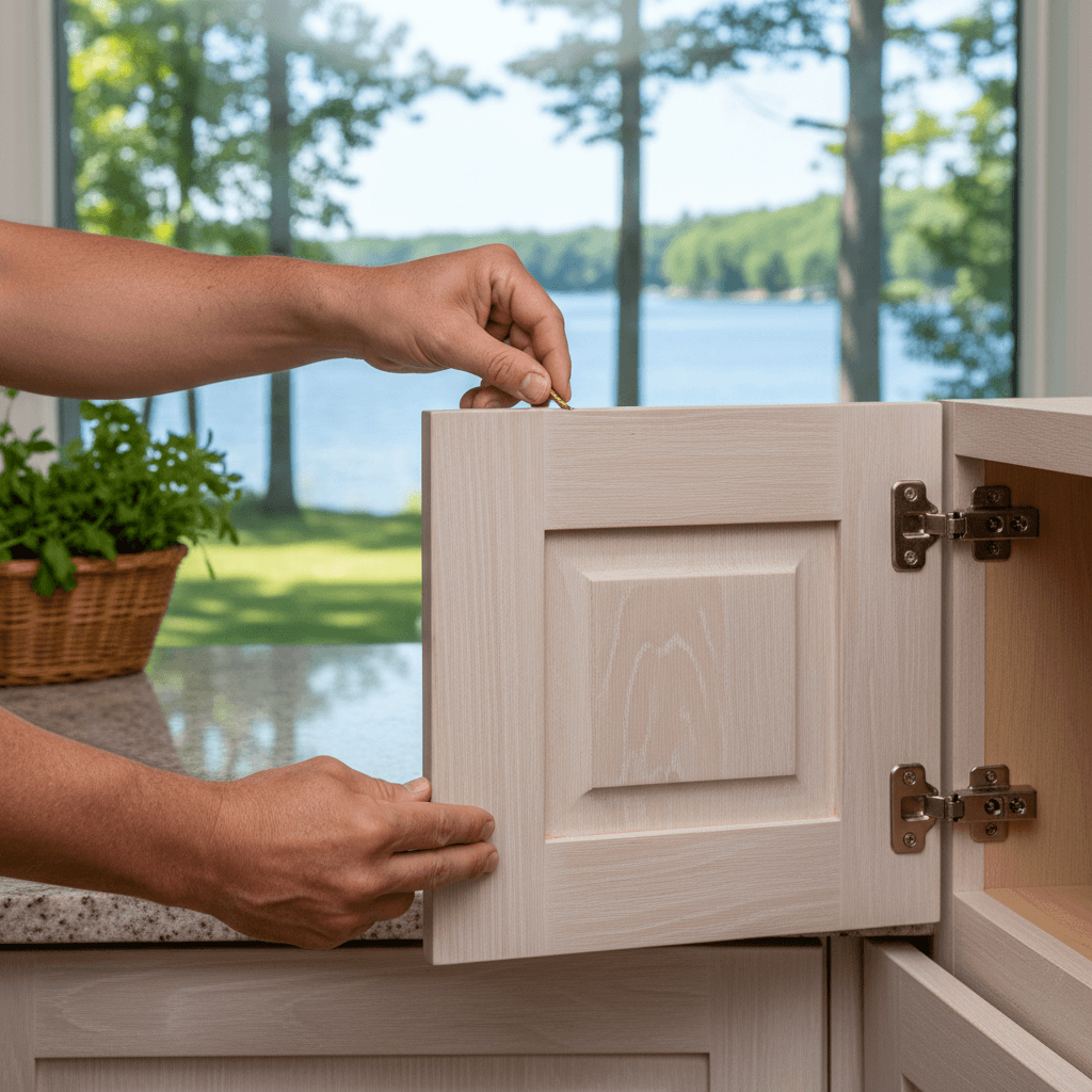 Professional cabinet door replacement project by RenoHouse in Georgina — bathroom renovations near me