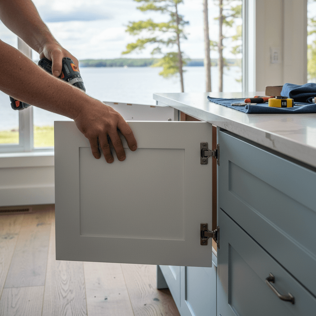 Professional cabinet door replacement project by RenoHouse in Scugog — bathroom renovations near me