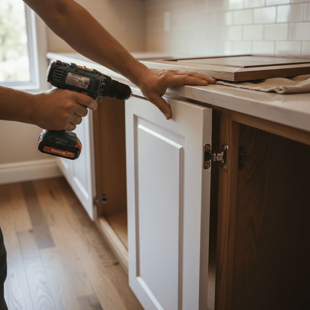 Professional cabinet door replacement project by RenoHouse in Stouffville — bathroom renovations near me