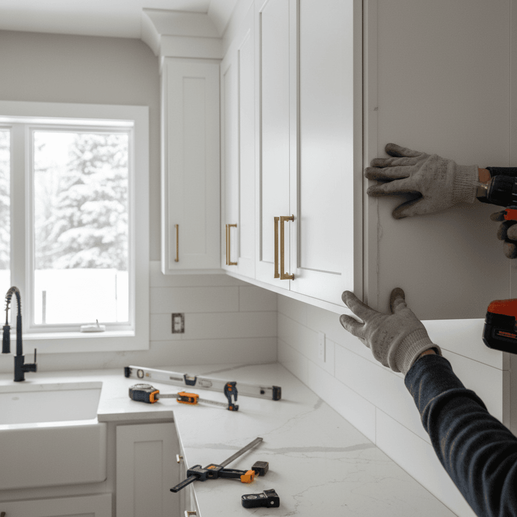 Professional cabinet installation & refacing project by RenoHouse in Milton — home depot cabinets