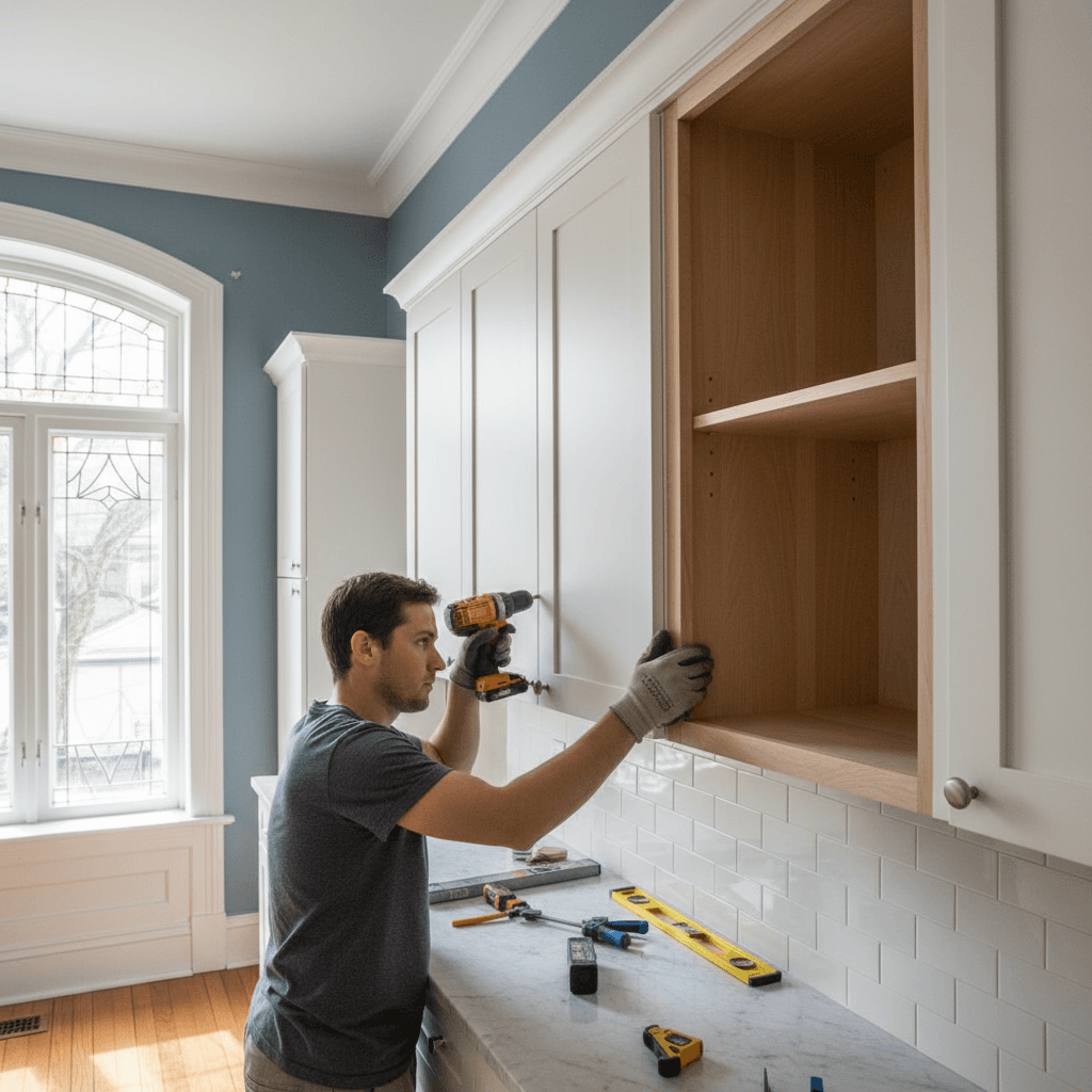 Professional cabinet installation & refacing project by RenoHouse in Oshawa — home depot cabinets