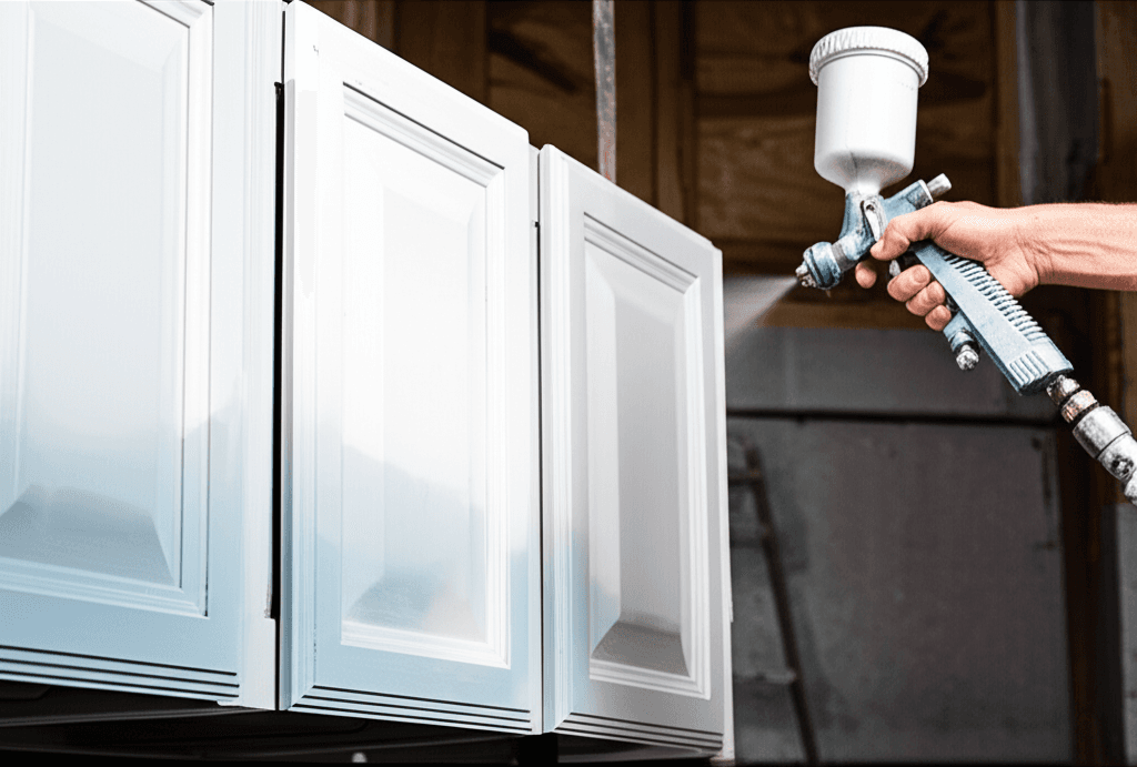 Professional kitchen cabinet painting project by RenoHouse in Caledon — cabinet painters