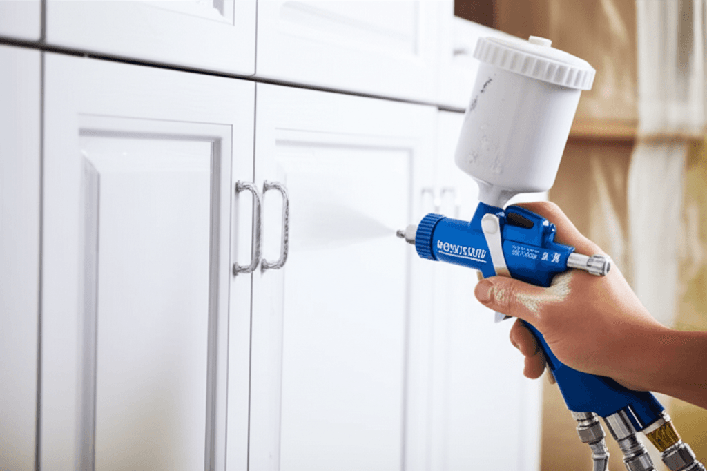 Professional kitchen cabinet painting project by RenoHouse in Georgetown — cabinet painters