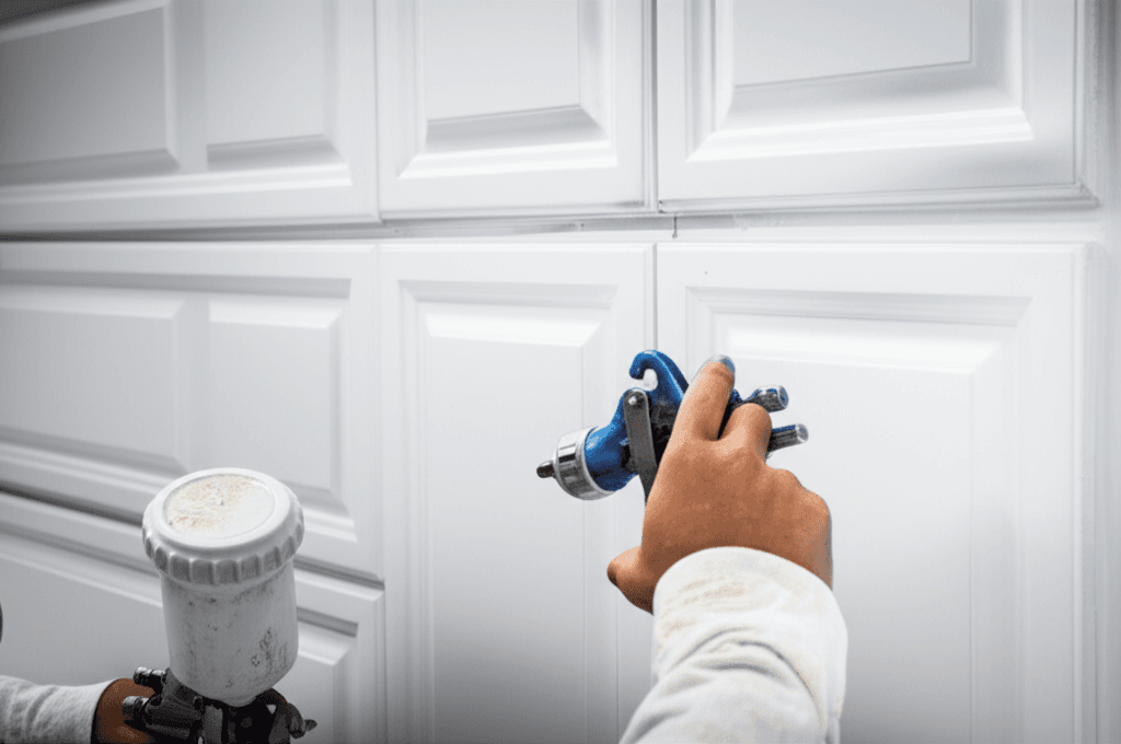 Professional kitchen cabinet painting project by RenoHouse in Georgina — cabinet painters