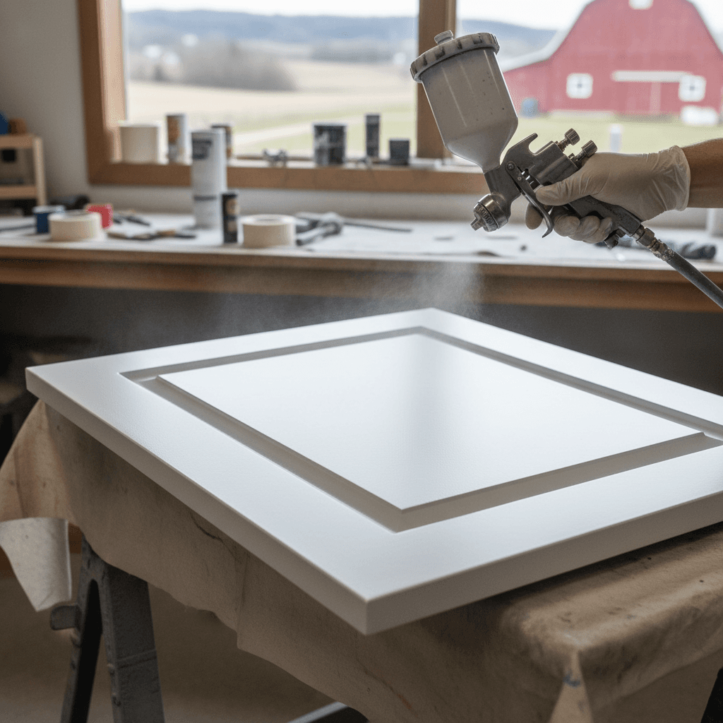 Professional kitchen cabinet painting project by RenoHouse in Milton — cabinet painters