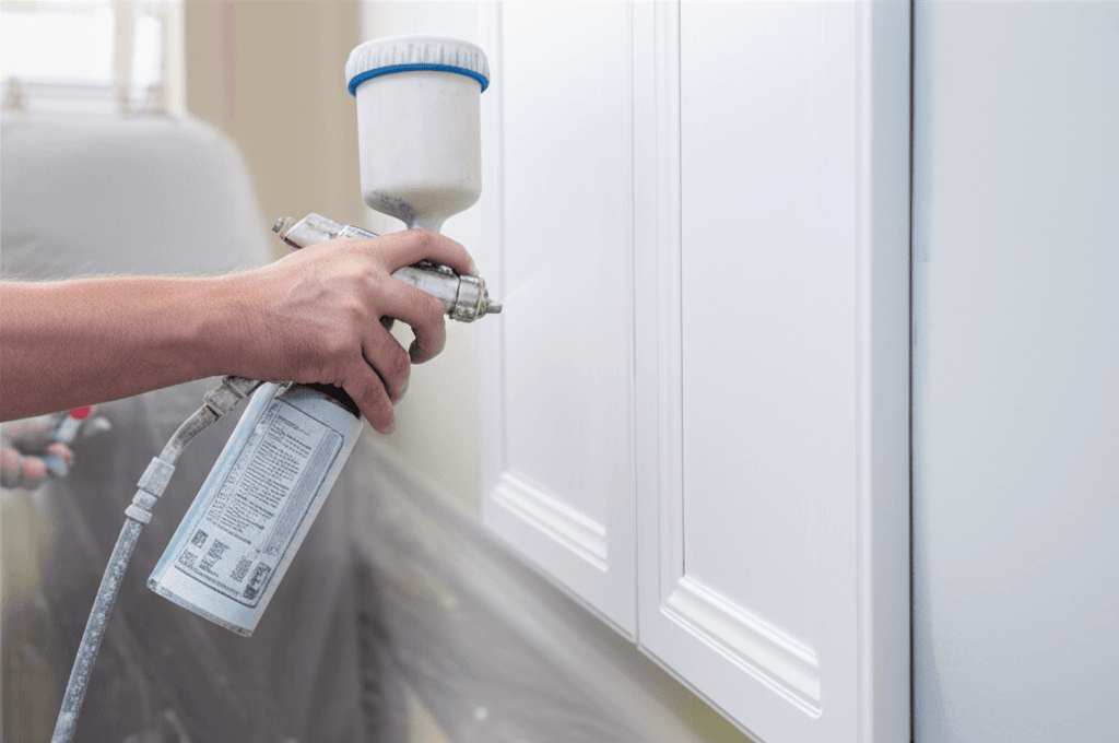 Professional kitchen cabinet painting project by RenoHouse in Mississauga — cabinet painters