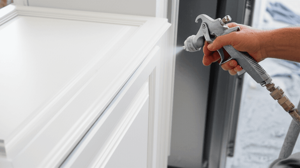 Professional kitchen cabinet painting project by RenoHouse in Scugog — cabinet painters