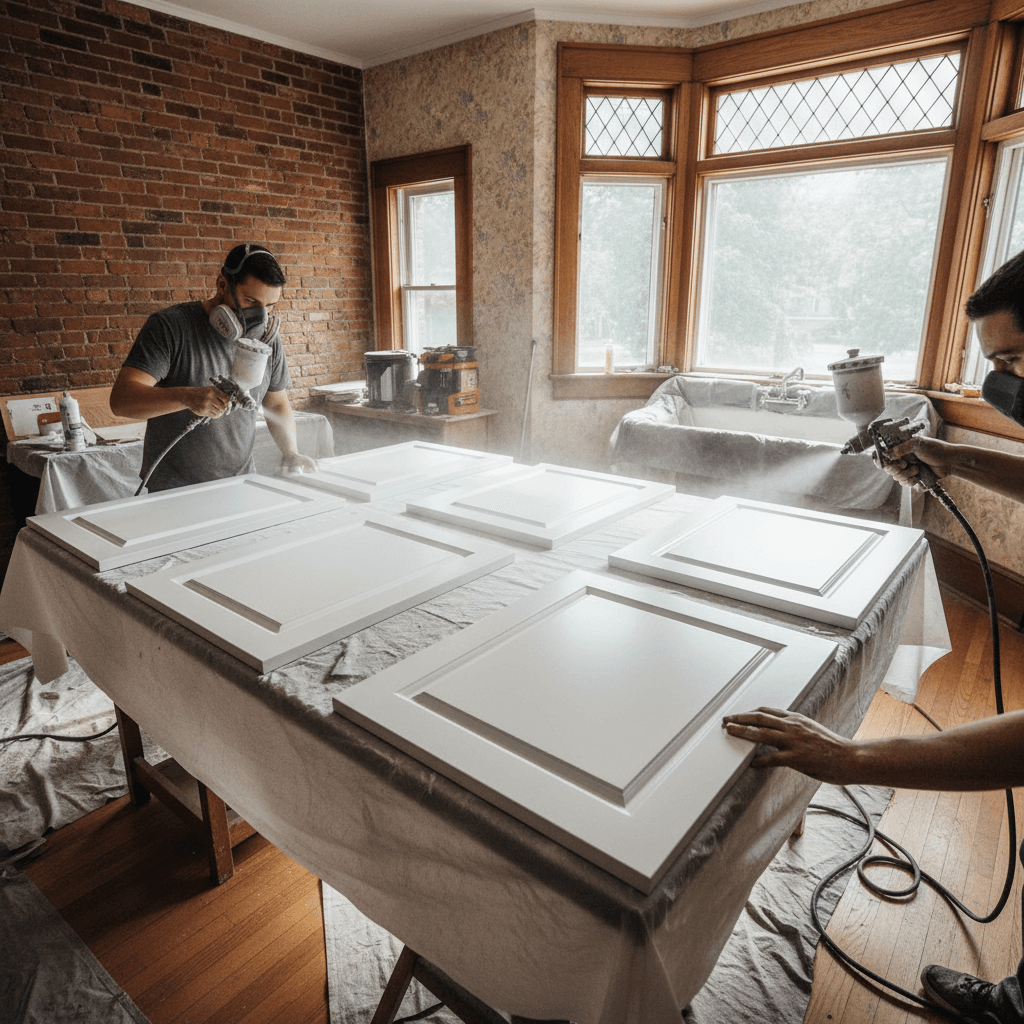 Kitchen Cabinet Painting services in Burlington — licensed kitchen cabinet painting near me