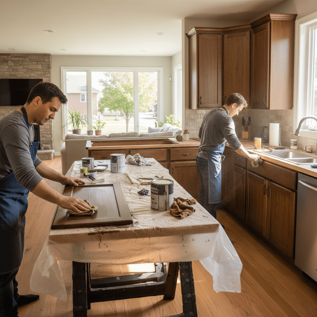 Cabinet Refinishing services in Pickering — licensed kitchen cabinet refinishing near me