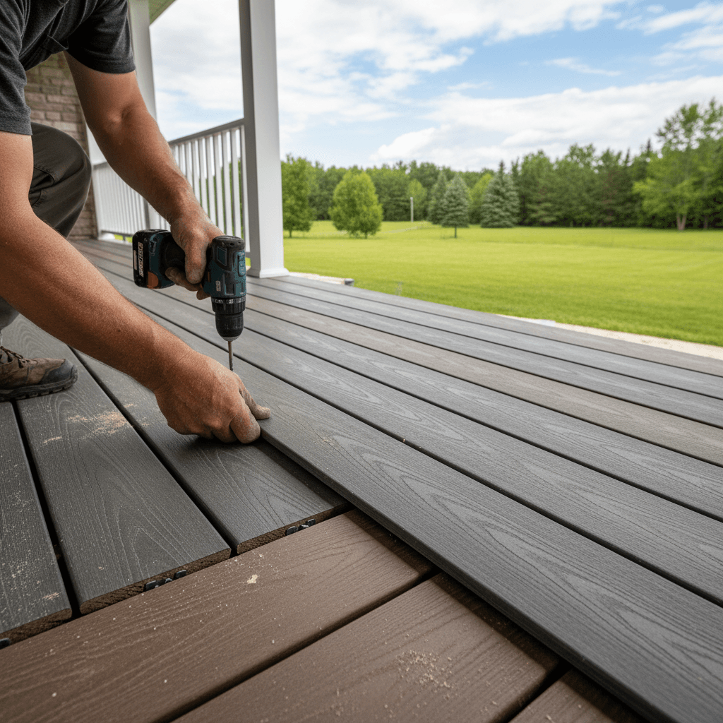 Professional deck boards & decking materials project by RenoHouse in Clarington — deck boards