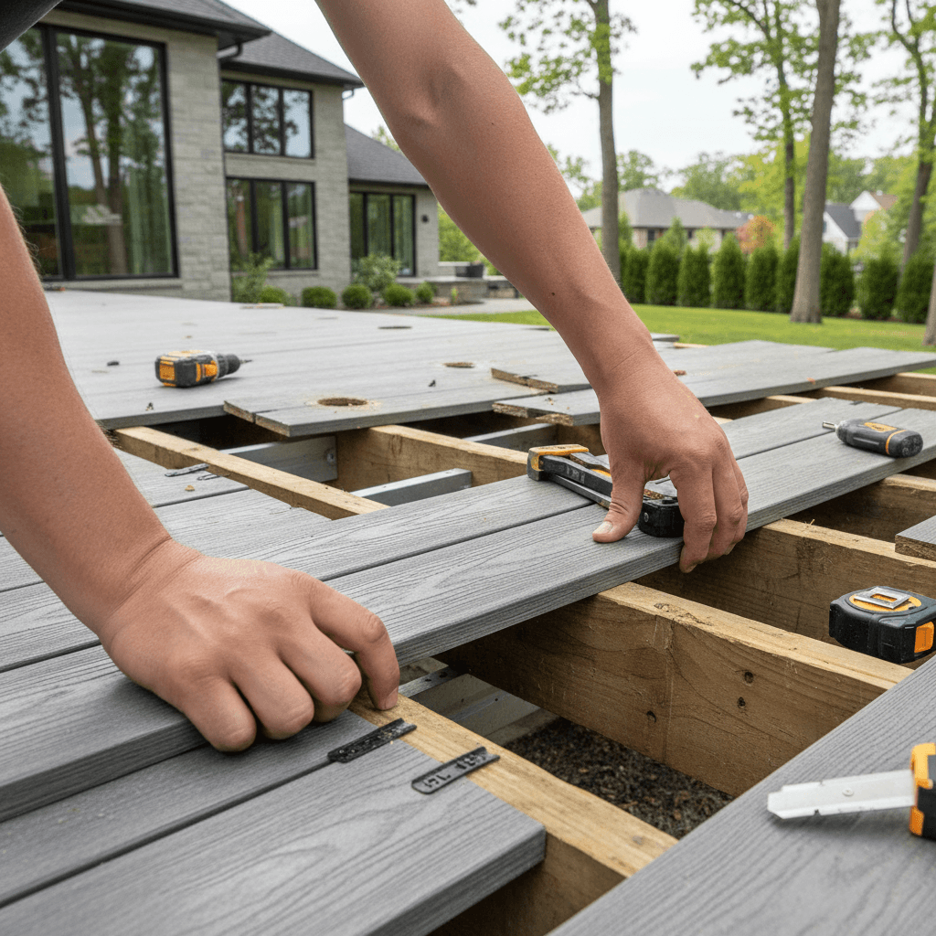 Professional deck boards & decking materials project by RenoHouse in Richmond Hill — deck boards