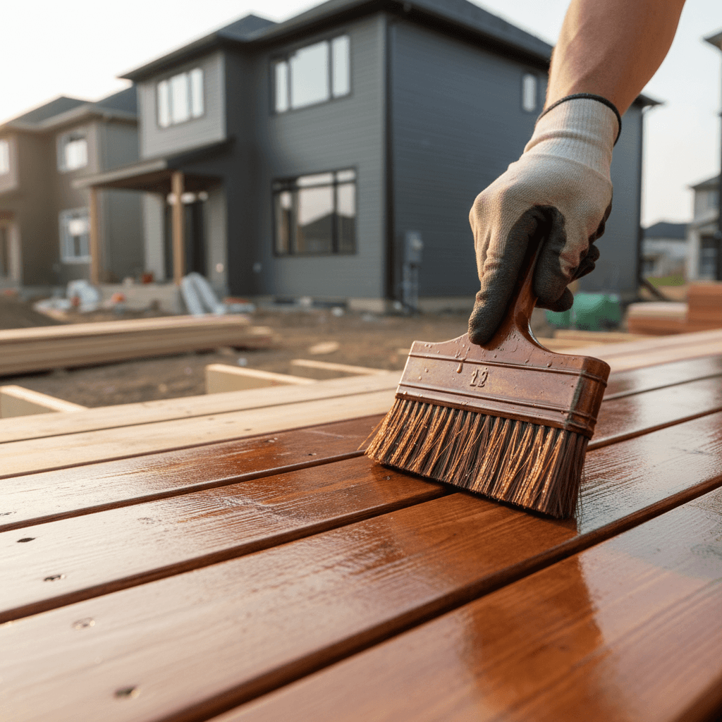 Professional deck staining & finishing project by RenoHouse in East Gwillimbury — quality workmanship