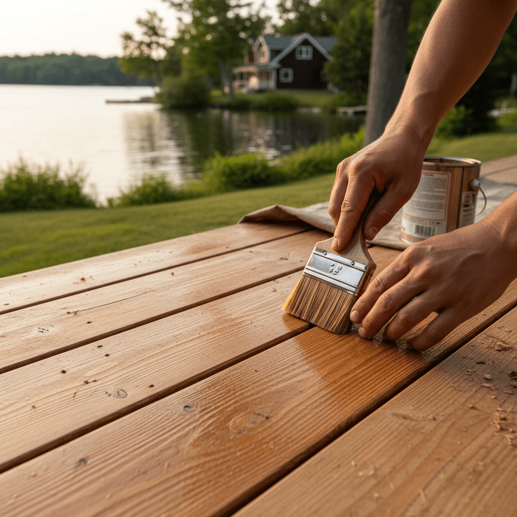 Professional deck staining & finishing project by RenoHouse in Georgina — quality workmanship