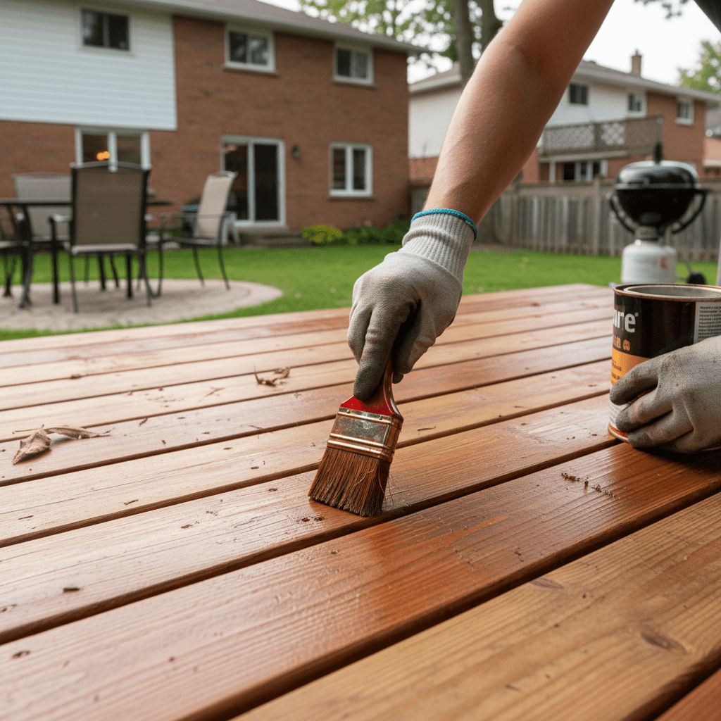 Professional deck staining & finishing project by RenoHouse in Mississauga — quality workmanship