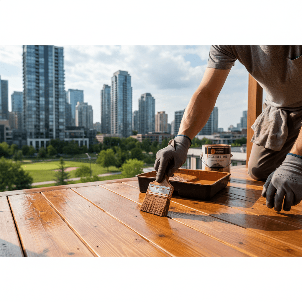 Professional deck staining & finishing project by RenoHouse in North York — quality workmanship