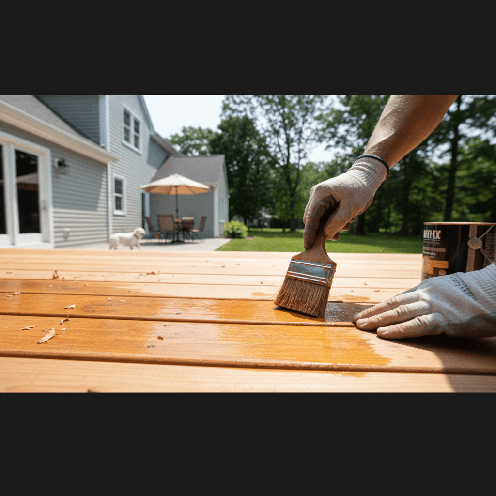 Professional deck staining & finishing project by RenoHouse in Stouffville — quality workmanship