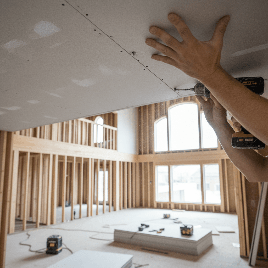 Professional drywall ceiling repair project by RenoHouse in Brampton — drywall ceiling repair toronto