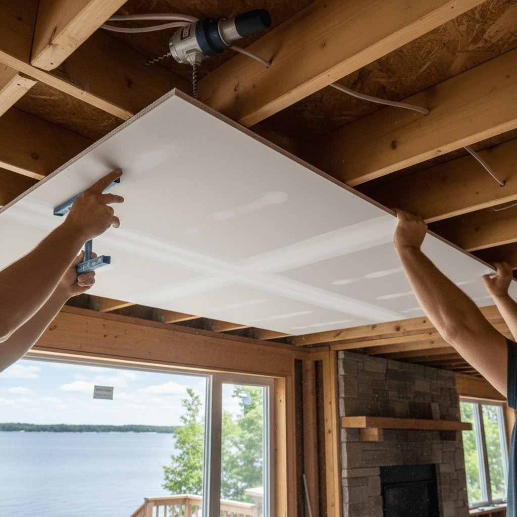Professional drywall ceiling repair project by RenoHouse in Scugog — drywall ceiling repair toronto
