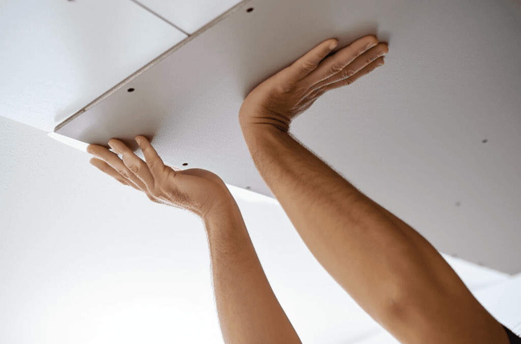 Professional drywall ceiling repair project by RenoHouse in Whitby — drywall ceiling repair toronto