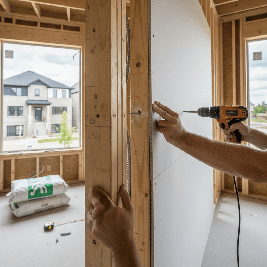 Professional drywall installation project by RenoHouse in Markham — drywall repair near me