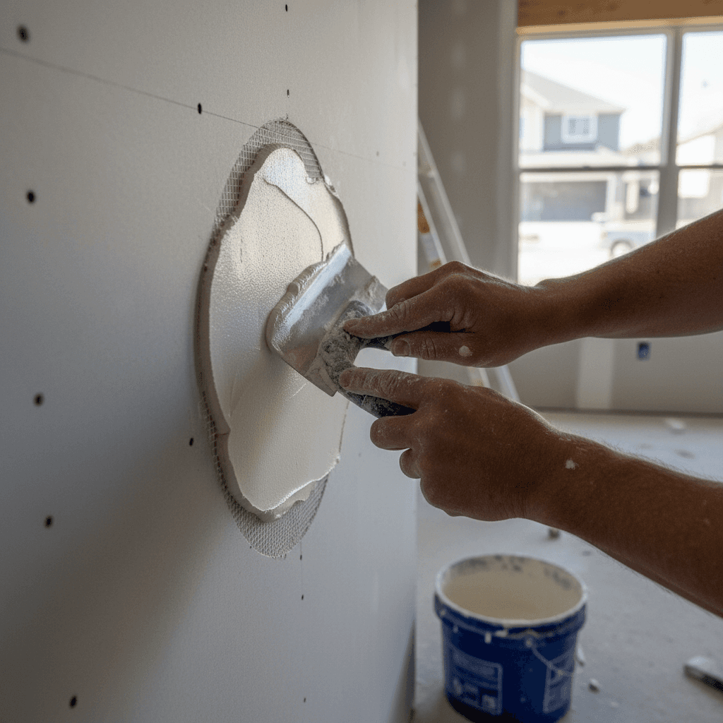 Professional drywall repair project by RenoHouse in Ajax — drywall repair mississauga