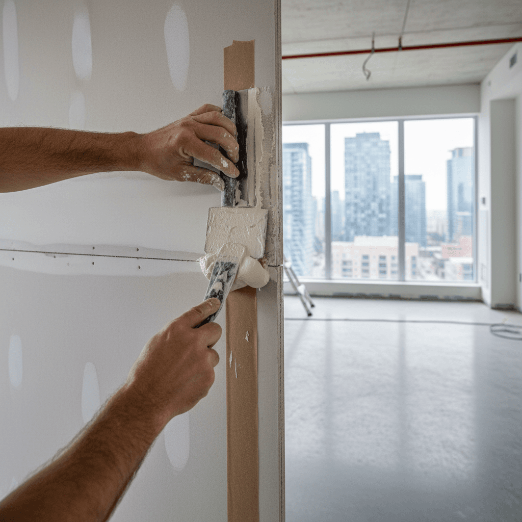 Professional drywall taping & finishing project by RenoHouse in North York — quality workmanship