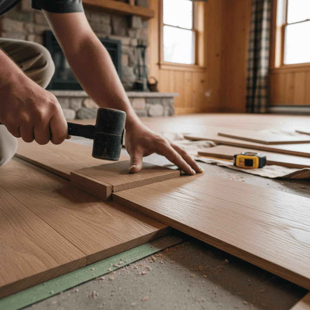 Professional engineered hardwood installation project by RenoHouse in Georgetown — quality workmanship