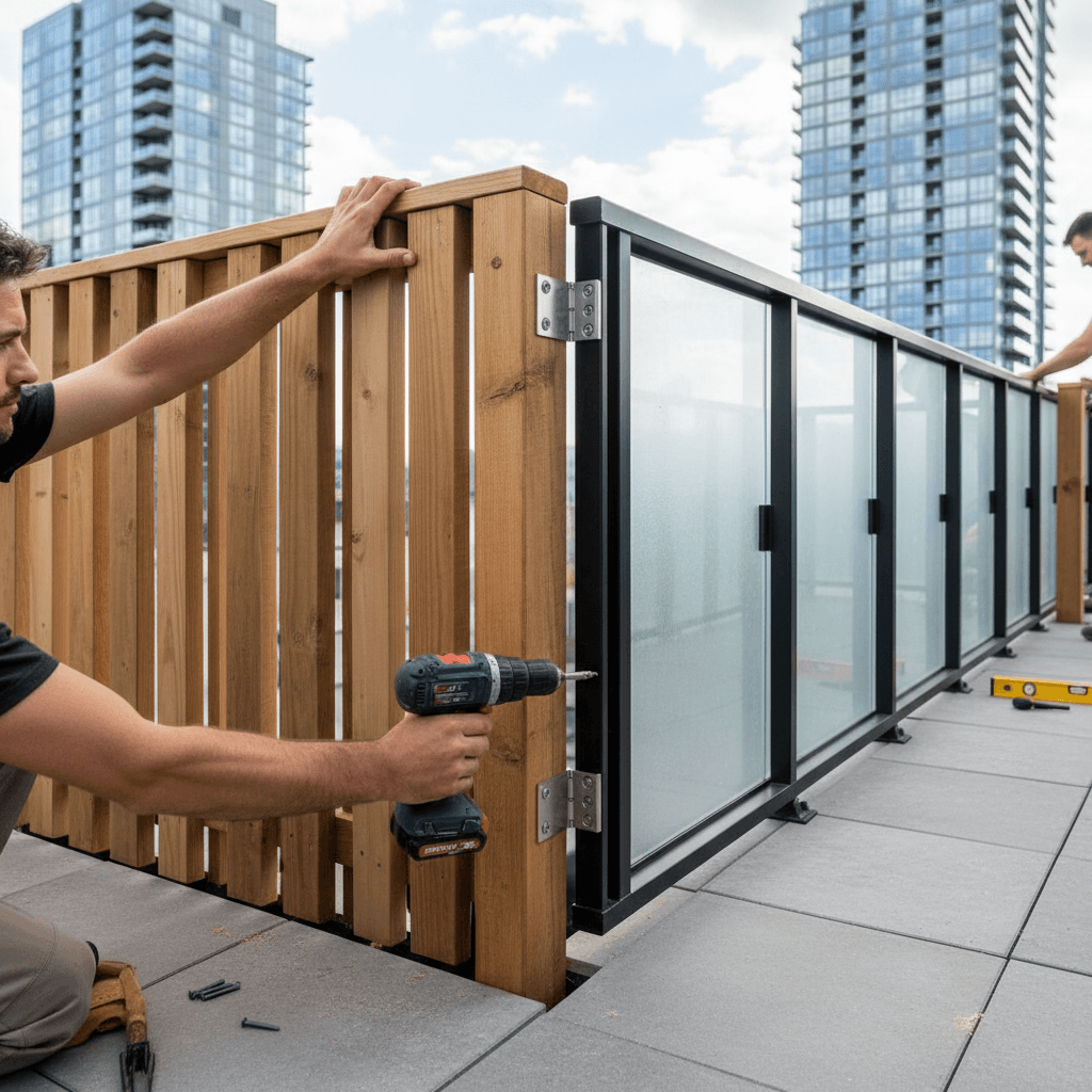 Professional fence gate installation & repair project by RenoHouse in North York — deck boards