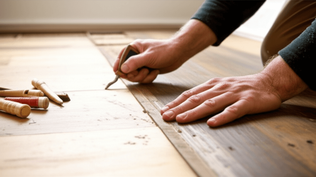 Professional floor repair services project by RenoHouse in Burlington — floor repair kit