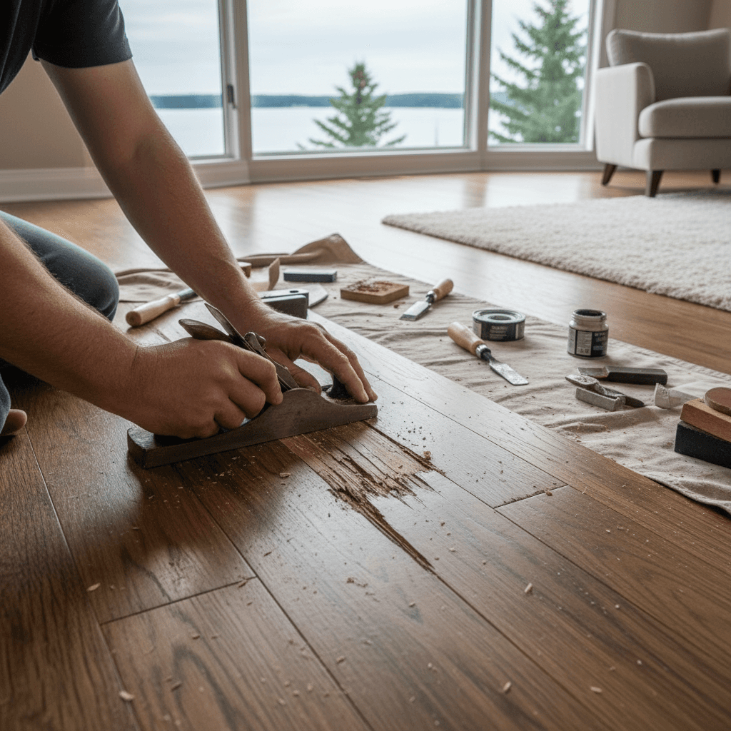 Professional floor repair services project by RenoHouse in Oakville — floor repair kit