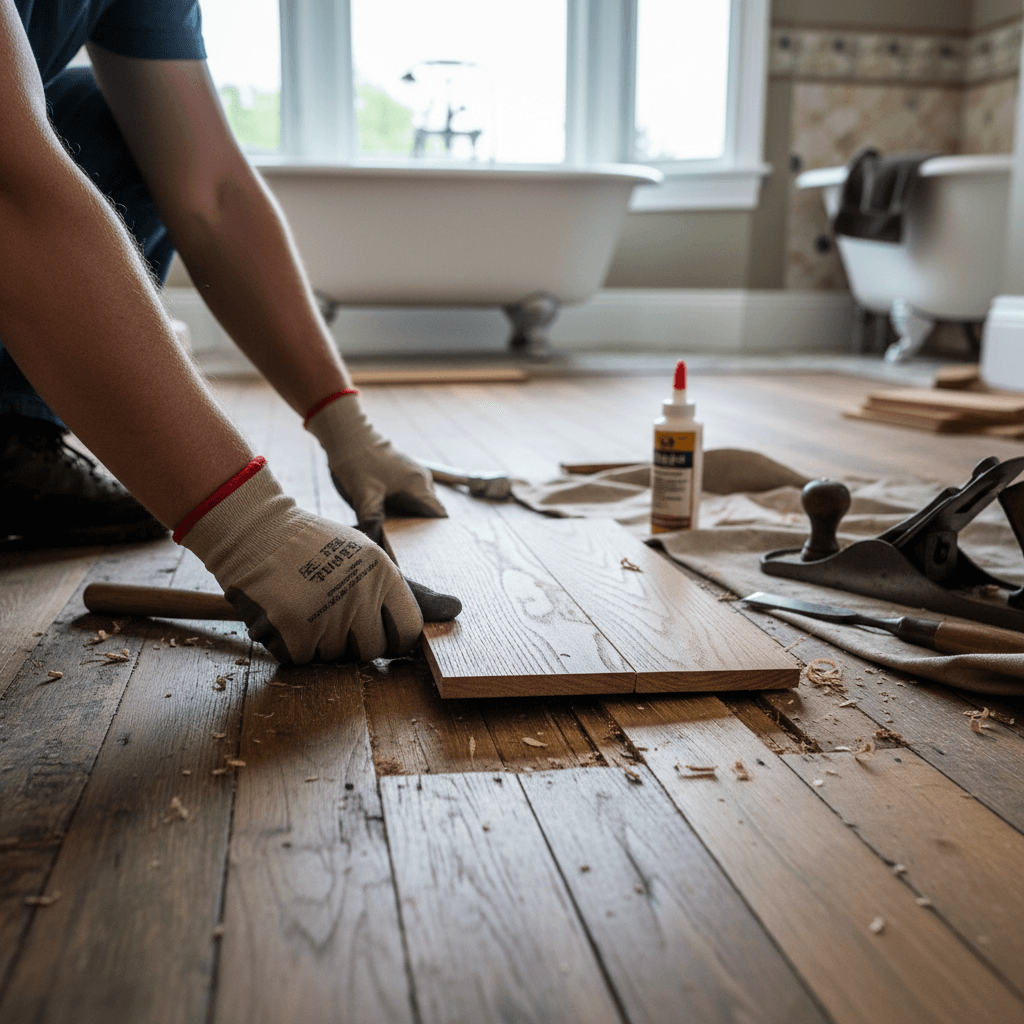 Professional floor repair services project by RenoHouse in Oshawa — floor repair kit