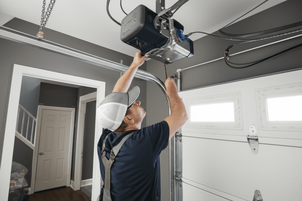 Professional garage door opener project by RenoHouse in Brampton — exterior doors