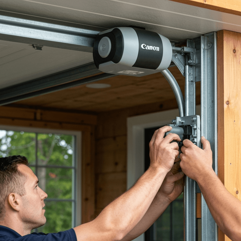 Professional garage door opener project by RenoHouse in Georgetown — exterior doors