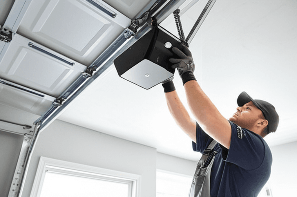 Professional garage door opener project by RenoHouse in Whitby — exterior doors