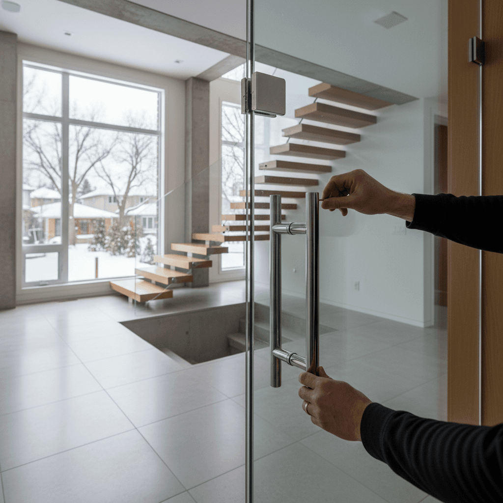 Professional glass door installation & repair project by RenoHouse in Brampton — exterior doors